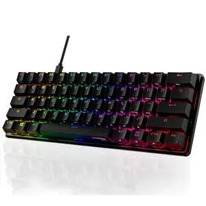 HyperX Alloy Origins 60 Mechanical Gaming Keyboard (60-Key, Fire Linear Switches) - 60% Compact RGB Backlit, PBT Keycaps, Aircraft-Grade Aluminum, Detachable USB-C, NGENUITY Software Compatible