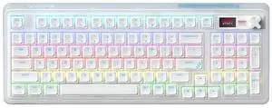 CHERRY XTRFY PIXIU98 Wireless Tri-Mode Mechanical Keyboard, Frosted Transparent PBT Keycaps, 8 kHz Polling Rate, 0.3 ms Low Latency, 5-Layer Silencing & Shock Absorption, Ice Blue, White Red Switch CHERRY XTRFY PIXIU98 Wireless Tri-Mode Mechanical Keyboard, Frosted Transparent PBT Keycaps, 8 kHz Polling Rate, 0.3 ms Low Latency, 5-Layer Silencing & Shock Absorption, Ice Blue, White Red Switch
