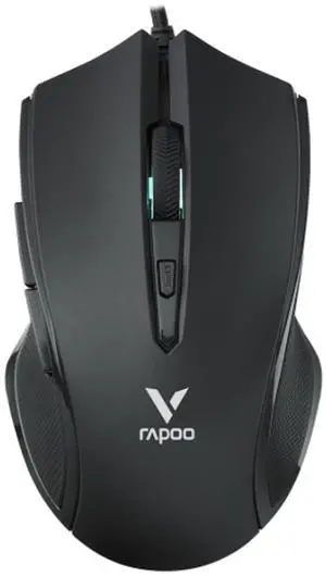 RAPOO V20S Wired Mouse: 6200 DPI with 6 adjustable sensitivity levels, PixArt 3327 optical sensor, 16.8 million-color RGB lighting, 8 programmable buttons, ergonomic design, Matte Black RAPOO V20S Wired Mouse: 6200 DPI with 6 adjustable sensitivity levels, PixArt 3327 optical sensor, 16.8 million-color RGB lighting, 8 programmable buttons, ergonomic design, Matte Black