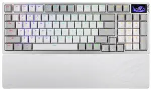 ASUS ROG Azoth 98 HE Wireless DIY Custom Magnetic Gaming Keyboard - OLED Display,8K Wireless Polling Rate,2nd Gen ROG Magnetic Switch&Keyboard Stabilizers, PBT Keycaps,6-Layer Noise Reduction,White ASUS ROG Azoth 98 HE Wireless DIY Custom Magnetic Gaming Keyboard - OLED Display,8K Wireless Polling Rate,2nd Gen ROG Magnetic Switch&Keyboard Stabilizers, PBT Keycaps,6-Layer Noise Reduction,White