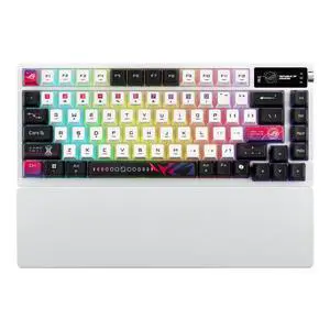 ASUS ROG Azoth X 75% custom gaming keyboard - hot-swappable ROG NX Snow V2 Mechanical Switches, dye-sublimated semi-translucent keycaps, OLED display, three-way control knob,Compatible with Mac OS ASUS ROG Azoth X 75% custom gaming keyboard - hot-swappable ROG NX Snow V2 Mechanical Switches, dye-sublimated semi-translucent keycaps, OLED display, three-way control knob,Compatible with Mac OS