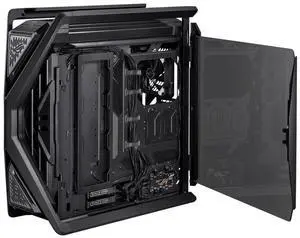 ASUS ROG GR701 full-tower case, Compatible with ATX and EATX motherboards, Featuring an aluminum alloy X-shaped frame, Pre-installed with four 140 mm fans, Supporting AURA SYNC lighting effects,Black ASUS ROG GR701 full-tower case, Compatible with ATX and EATX motherboards, Featuring an aluminum alloy X-shaped frame, Pre-installed with four 140 mm fans, Supporting AURA SYNC lighting effects,Black