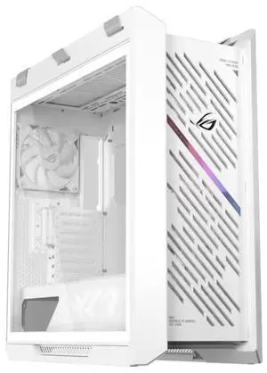 ASUS ROG GX601S Mid-Tower Gaming Case, supports EATX motherboards, Aluminum alloy grille design, Dual tempered glass side panels, Four 140 x 28mm high-performance fans, ARGB lighting,White ASUS ROG GX601S Mid-Tower Gaming Case, supports EATX motherboards, Aluminum alloy grille design, Dual tempered glass side panels, Four 140 x 28mm high-performance fans, ARGB lighting,White