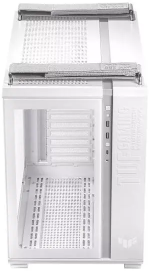 ASUS TUF GT502 case, Supports 13 fans, Features two USB-A and USB 3.2 Gen 2 Type-C ports, Offers the option of 3 x 120mm fans or360mm radiators, Or 3 hard drive trays,White ASUS TUF GT502 case, Supports 13 fans, Features two USB-A and USB 3.2 Gen 2 Type-C ports, Offers the option of 3 x 120mm fans or360mm radiators, Or 3 hard drive trays,White