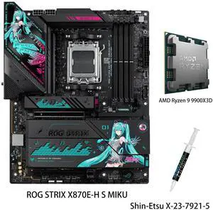 ASUS ROG STRIX X870E-H S MIKU motherboard & AMD Ryzen 9 9900X3D