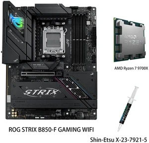 ASUS ROG STRIX B850-F GAMING WIFI motherboard & AMD Ryzen 7 9700X CPU Combo, AM5 B850-F ATX 16+2+2 power stages, AI PC, DDR5 AEMP, WiFi 7, 4x M.2, PCIe 5.0, total support of 19 USB, 20Gbps Type-C, ASUS ROG STRIX B850-F GAMING WIFI motherboard & AMD Ryzen 7 9700X CPU Combo, AM5 B850-F ATX 16+2+2 power stages, AI PC, DDR5 AEMP, WiFi 7, 4x M.2, PCIe 5.0, total support of 19 USB, 20Gbps Type-C,