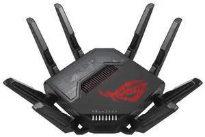 ASUS ROG Rapture 7 GT-BE96 Gaming Router, Tri-Band WiFi7, 4096-QAM, Dual 10G Ports, 3-Stage Gaming Acceleration, Mobile Gaming Mode, AURA RGB, AiMesh, Commercial-Grade Security & Full VPN Functions ASUS ROG Rapture 7 GT-BE96 Gaming Router, Tri-Band WiFi7, 4096-QAM, Dual 10G Ports, 3-Stage Gaming Acceleration, Mobile Gaming Mode, AURA RGB, AiMesh, Commercial-Grade Security & Full VPN Functions