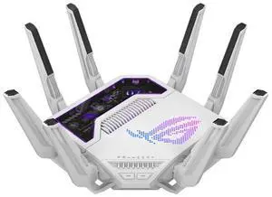 ASUS ROG Rapture 7 GT-BE96AI Gaming Router, Built-in AI Processor, Tri-Band WiFi 7, 13000 Mbps, 4K-QAM, Adaptive QoE, Dual 10G Ports, Four 2.5G LAN Ports, AiProtection, Custom SSID Settings ASUS ROG Rapture 7 GT-BE96AI Gaming Router, Built-in AI Processor, Tri-Band WiFi 7, 13000 Mbps, 4K-QAM, Adaptive QoE, Dual 10G Ports, Four 2.5G LAN Ports, AiProtection, Custom SSID Settings