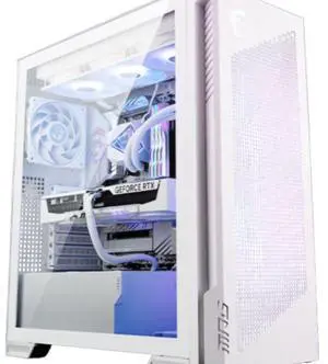 MSI MPG VELOX 300R AIRFLOW PZ WHITE MidTower Desktop PC Case, Supports Regular EATX, ATX, MicroATX, MiniITX , Builtin GPU Support Bracket, 360mm AIO Cooler Support, 3 PreInstalled DualLayer Fan MSI MPG VELOX 300R AIRFLOW PZ WHITE MidTower Desktop PC Case, Supports Regular EATX, ATX, MicroATX, MiniITX , Builtin GPU Support Bracket, 360mm AIO Cooler Support, 3 PreInstalled DualLayer Fan