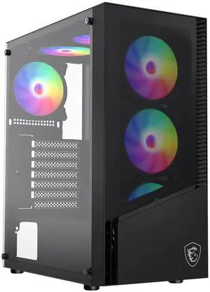 MSI PAG SHIELD 200L MidTower PC Case, Tempered Glass Side, ATX/MicroATX/MiniITX Support, Optimized Airflow, Magnetic Dust Filter, ATX PSU Support, Long GPU Compatible MSI PAG SHIELD 200L MidTower PC Case, Tempered Glass Side, ATX/MicroATX/MiniITX Support, Optimized Airflow, Magnetic Dust Filter, ATX PSU Support, Long GPU Compatible