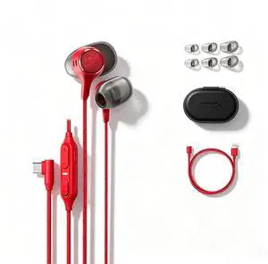 HyperX Cloud Earbuds III S Wired In-Ear Gaming Earbuds, USB-C Port, Built-in Sound Card, Patented Ear-Concha Chamber Tip Design, Rich and Balanced Sound Quality, 14.3mm Dynamic Driver, Red HyperX Cloud Earbuds III S Wired In-Ear Gaming Earbuds, USB-C Port, Built-in Sound Card, Patented Ear-Concha Chamber Tip Design, Rich and Balanced Sound Quality, 14.3mm Dynamic Driver, Red