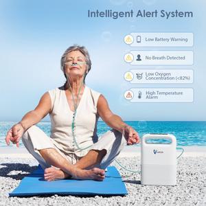 MONPORT 5L Lightweight Oxygen Machine - 8-Core Dual Mode Auto-Sensing, 240min Timer & Smart Alerts with Carrying Bag, 93%±3% Stable Output for Plateau/Camping