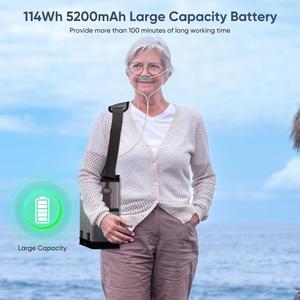 MONPORT Portable Oxygen Concentrator&Oxygen Machine  1-6L/min Adjustable Flow, High Purity with Dual Mode (Pulse/Continuous) - Removable Battery & 3H Timer,3 Power & Backpack for Travel/Home