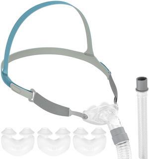Monport| Nasal CPAP Mask for Sleep Apnea with 3-Size Pillows (S/M/L) - Adjustable Headgear & 360° Swivel Elbow - Quiet Leak-Proof Design, Washable Reusable CPAP Supplies