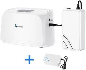 Monport|Dual Battery Combo| Portable Oxygen Concentrator with 5000mAh Battery, 6-7.5Hrs Total, 32.5% Oxygen, 3lb Lightweight, Ultra-Quiet 40-55dB for Travel & Home Use