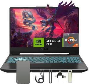 ASUS TUF A15 15.6" FHD 144Hz Gaming Laptop, 32GB DDR5 RAM, 2TB SSD, AMD Ryzen 7 7435HS, GeForce RTX 3050 4GB GDDR6, Windows 11, RGB Backlit Keyboard, Webcam, Black, 128GB Docking Station Set