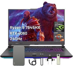 ASUS ROG Strix G17 Gaming Laptop, 17.3" 240Hz QHD Display, 16GB DDR5, 1TB PCIe SSD, AMD Ryzen 9-7845HX, GeForce RTX 4060 8GB GDDR6, Win 11, RGB Keyboard, Wi-Fi 6E, Gray, 160GB Docking Station Set