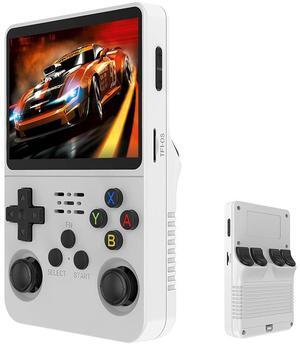 XUDREZ R36S Retro Handheld Game Console, 3.5 inch HD Display, Dual 3D Joysticks, 11 Emulators, 64GB 15000+ Games (White)
