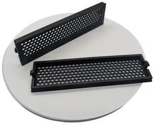 2x - 5.25 inch optical drive bay cover vented hexagon small hex . black replacement computer tower parts.