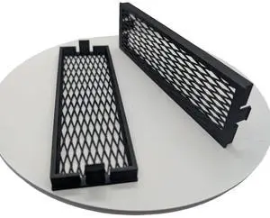 2x - 5.25 inch optical drive bay cover vented mesh . black replacement computer tower parts.