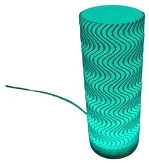Swirl Lamp with RGB light with remote. lamp is perfect for desk or side table with led light inside USB plug power block not included.