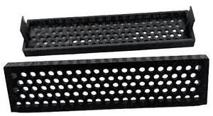2x - 3.5 inch disk drive bay cover holes - circles . black replacement computer tower parts.