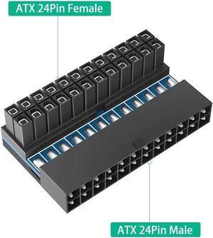 ATX 24pin Steering head Desktop computer power supply ATX24P female to 24P male 90 degree adapter adapter card