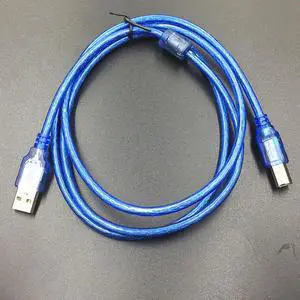 Transparent blue UsB 2.0 A male to B male standard UsB printer cable data connection cable UsB cable printing cable  2PCS