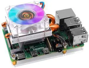 Suitable for Raspberry Pl 4B/3B/3B+ lCE Tower heat sink, horizontal dazzling fan lce Tower ice tower