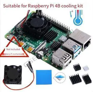 Suitable for Raspberry Pi 4B cooling fan kit