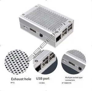 Suitable for Raspberry Pi 3B/3B+ metal casing aluminum box in silver color