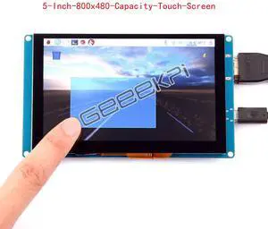 Suitable for Raspberry Pi 3/2/4 models. 5-inch LcD high-definition HDMl touch capacitive screen display.