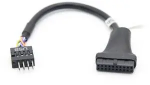 UsB 3.0 to UsB 2.0 adapter cable, 20-pin to 9-pin motherboard UsB conversion cable forcomputer, with needle guard plate.