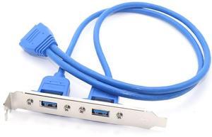 Motherboard 20-pin to UsB 3.0 extension cable-blue double-ended with iron clips-20-pin to UsB 3.0 chassis panel cable