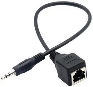 Leisha CD player touch screen adaptercable, Dc 3.5mm audio male to RJ45 network port female data conversion cable Leisha CD player touch screen adaptercable, Dc 3.5mm audio male to RJ45 network port female data conversion cable
