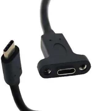 USB 3.1 data cable - Type-C male to female extension cable with ear screw holes -Type-C charging cable - 16-core