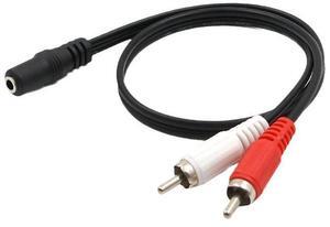 3.5mm audio cable 3.5mm female to 2RcA double-lotus audio cable from one to two, female to 2RcA speakerconnecting cable