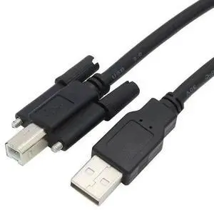 USB printing cable, UsB 2.0 printing cable, round port with screws for easy fixation, A male to B male printing cable, with ears