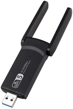 1300M Dual-Band Gigabit USB Wireless Network Card for Windows 10 11 - Driver-Free 5.8G USB WlFl Receiver