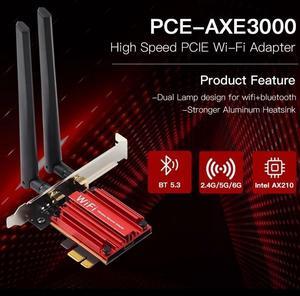 New Wifi6 wireless network card with 1800M gigabit dualband 5G for desktop computer with Bluetooth 5.2 and PclEinterface.