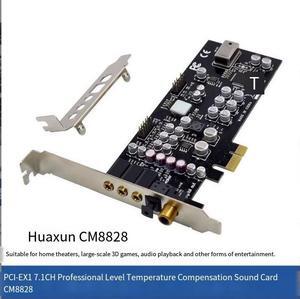 PCle x1 CM8828 7.1CH gaming audio live streaming lossless DTS sound card with fiber optic and coaxial connections