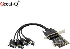 PC|-E serial card, PCle to RS232 COM interface, industrial control 4-port expansion card, AX9910