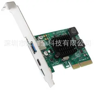 Desktop PClEX4 to UsB3.l expansion card +Type-c high-speed dual-interface UsB adaptercard without power supply