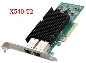 10 Gigabit dual-port network card, pCle 8X X540-T2 desktop server network card, R45 soft router, high speed