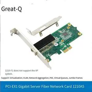 PCl-E Gigabit Fiber Server Network Card l210As Single-Port SFP LC Compatible with Single/Multi-Mode