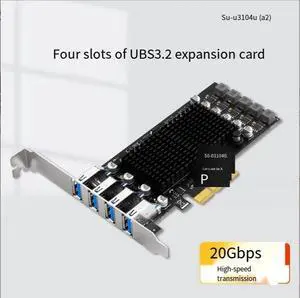 USB3.2 dual-channel40GB industrial camera acquisition card, PCl-E to 4-port USB3.1 expansion card