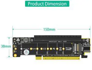 PClE 4.0 channel split expansion adapter with 8+4+4 expansion, 2 M.2 NVME interfaces, PCl-E split