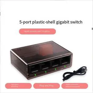 50 Giga bit Transparent Plastic Enclosure Network switch, Piug-and-Play Gigabit Patch Panel, ome Use, Dormitory