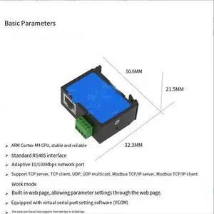 Rs485 serial port server conwerted to Ethernet Tcp/ip industrial internet of Things communication sernver with Modbus communication capabiltly