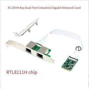 M2 dual-port gigabit network card, M.2 network adapter, gigabit Ethernet 21RJ45,server, desktop computer